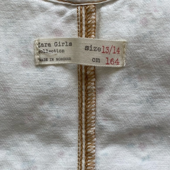 Zara Girls Flower Print White Short Overalls - Picture 6 of 6